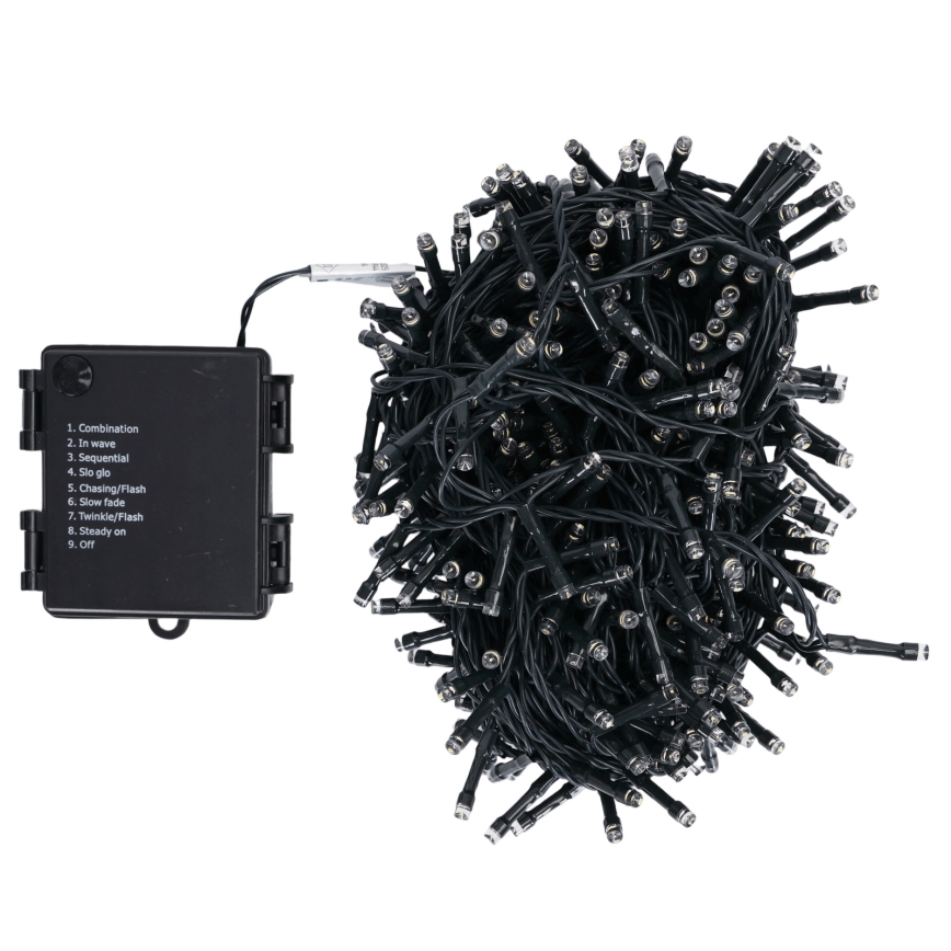 Aigostar - LED spoljašnji niz 500xLED/8 funkcija 4xAA 25,3 m IP44 toplo bela