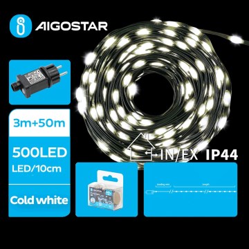 Aigostar - LED spoljni niz 500xLED/8 funkcija 53m IP44 hladno belo