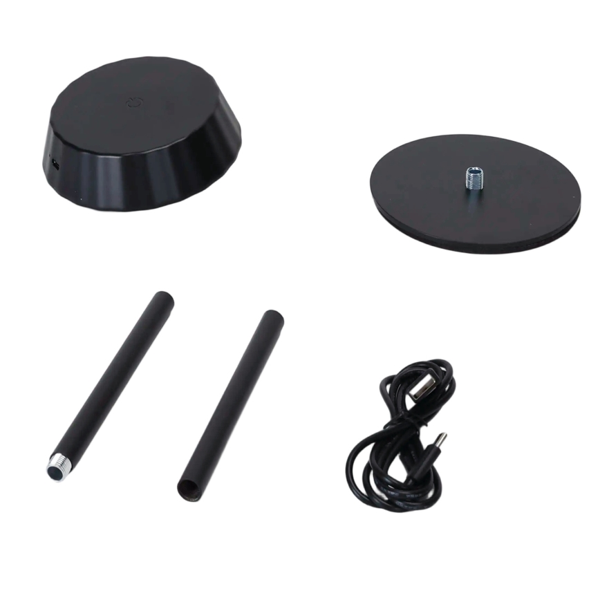 Aigostar - LED prigušiva stona lampa AMBIENT LED/2,4W/5V 3000-6500K crna 2000 mAh