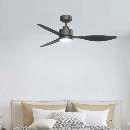 Aigostar - LED prigušiva plafonski ventilator LED/20W/230V 2700-6500K 132cm crna + daljinski upravljač