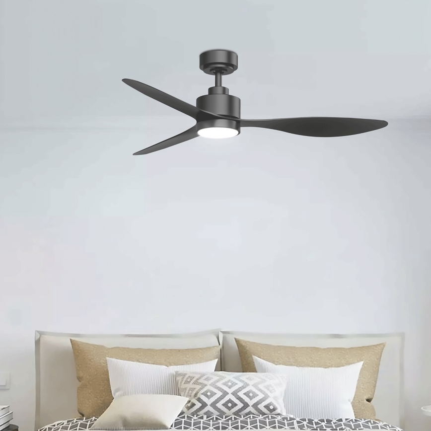 Aigostar - LED prigušiva plafonski ventilator LED/20W/230V 2700-6500K 132cm crna + daljinski upravljač