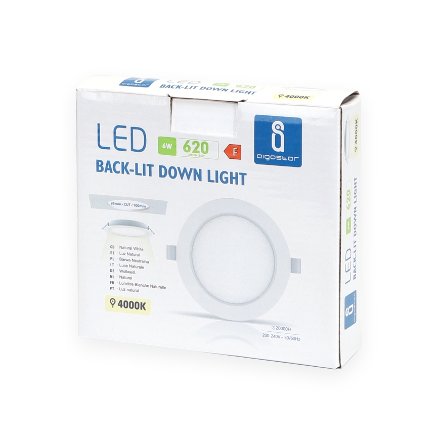 Aigostar - LED ugradna plafonska svetiljka LED/6W/230V 4000K prečnik 11,8 cm bela