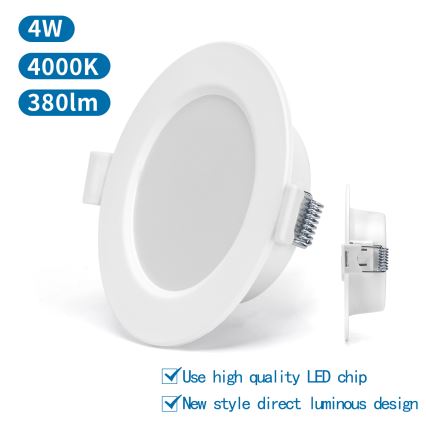 Aigostar - LED ugradna svetiljka LED/4W/230V 4000K, prečnik 9,8 cm, bela