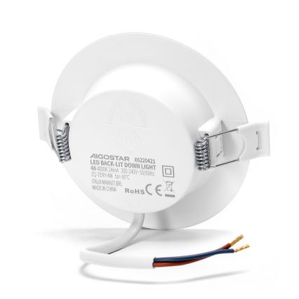 Aigostar - LED ugradna svetiljka LED/4W/230V 4000K, prečnik 9,8 cm, bela