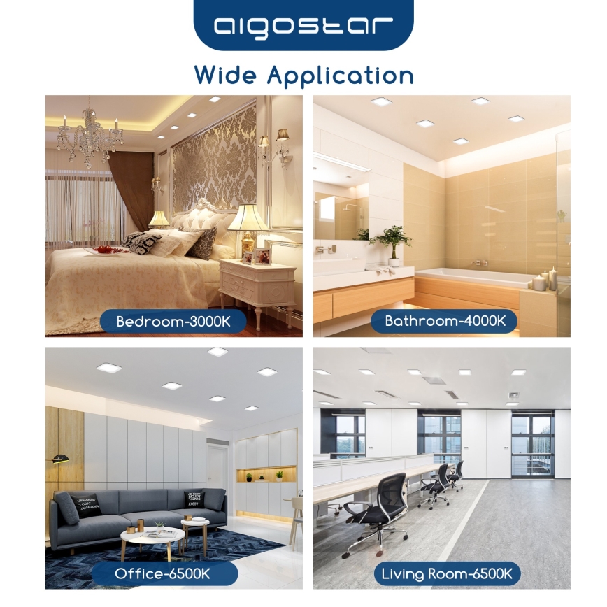 Aigostar - LED ugradna svetiljka LED/6W/230V 6500K 12x12 cm bela