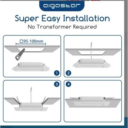 Aigostar - LED ugradna svetiljka LED/6W/230V 6500K 12x12 cm bela