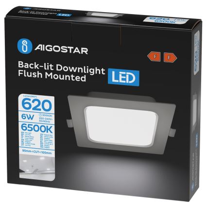 Aigostar - LED ugradna svetiljka LED/6W/230V 6500K 12x12 cm bela