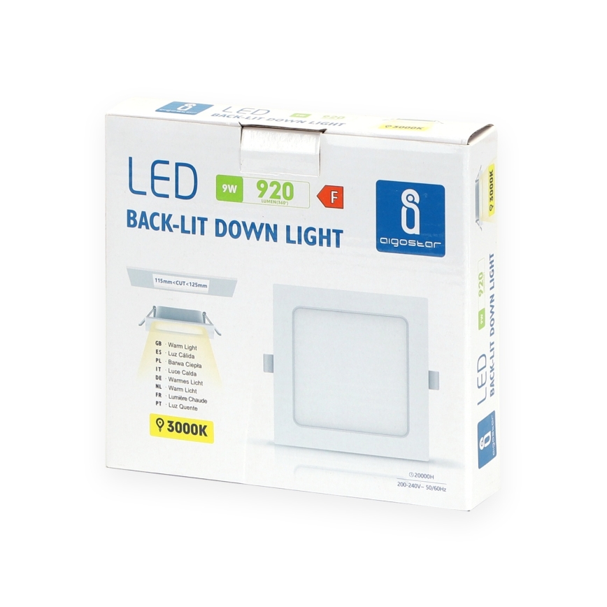 Aigostar - LED ugradna svetiljka LED/9W/230V 3000K 14,5x14,5 cm bela