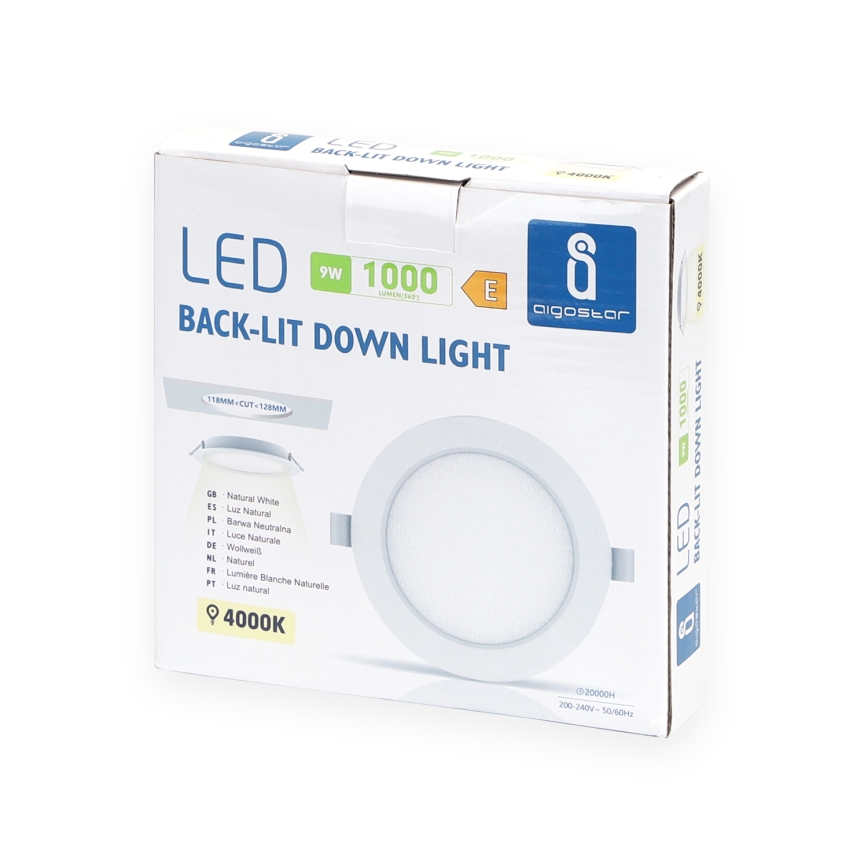 Aigostar - LED ugradno svetlo LED/9W/230V 4000K prečnika 14,5 cm belo
