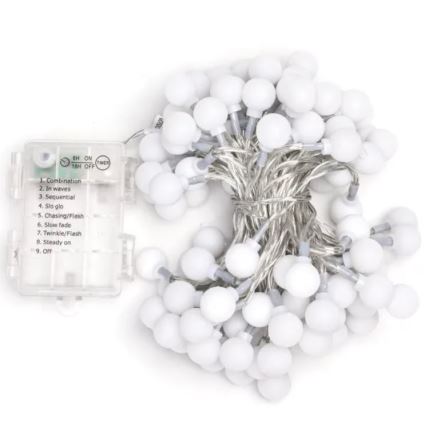 Aigostar - LED spoljašnja božićna girlanda 100xLED/3xAA/8 funkcija 10,3 m IP44 hladna bela