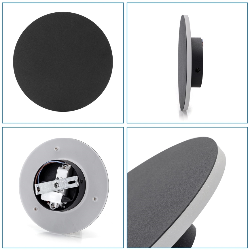Aigostar - LED zidna svetiljka LED/6,5W/230V 3000K 18 cm crna