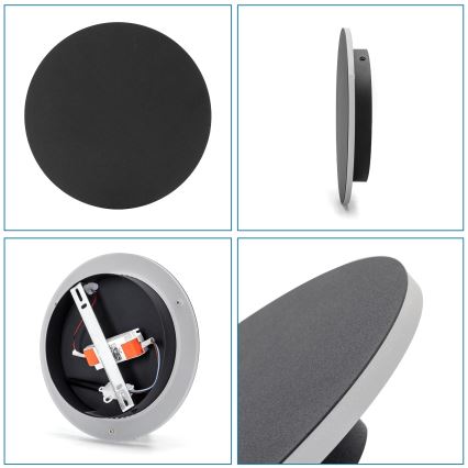 Aigostar - LED zidno svetlo LED/12W/230V 3000K 25 cm crno