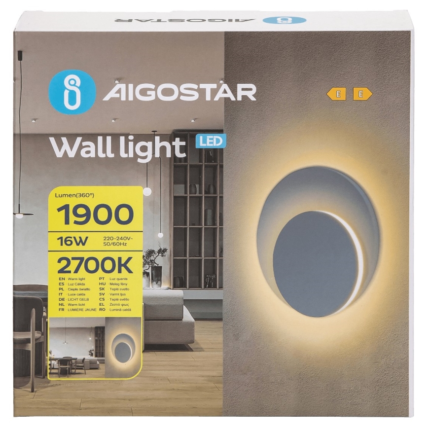 Aigostar - LED zidno svetlo LED/16W/230V 2700K belo