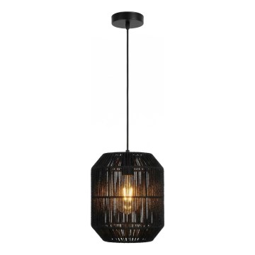 Aigostar - Luster na sajli 1xE27/60W/230V crne boje, prečnik 23 cm