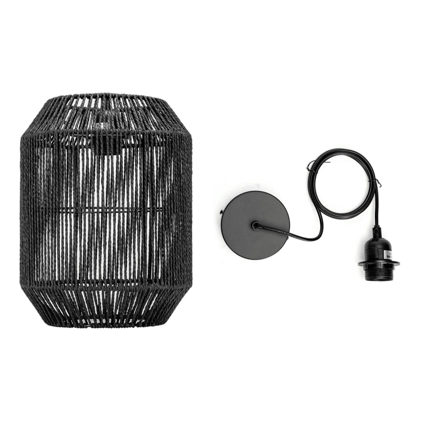 Aigostar - Luster na sajli 1xE27/60W/230V crne boje, prečnik 23 cm