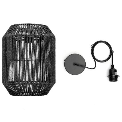 Aigostar - Luster na sajli 1xE27/60W/230V crne boje, prečnik 23 cm