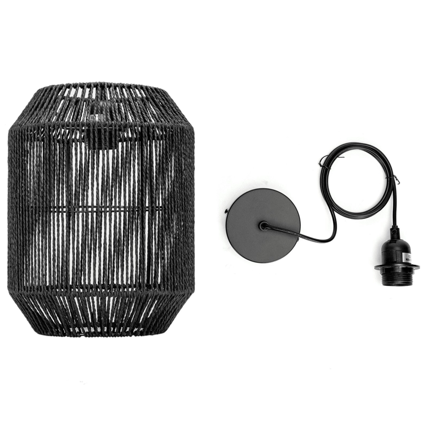 Aigostar - Luster na sajli 1xE27/60W/230V crne boje, prečnik 23 cm