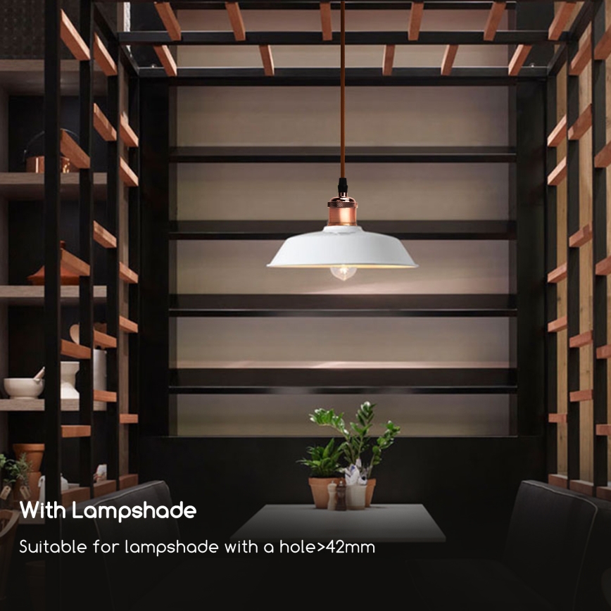 Aigostar - Napajajući kabel 1xE27/60W/230V bakrene boje