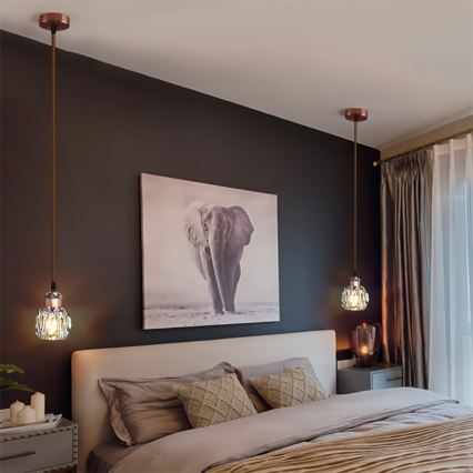 Aigostar - Napajajući kabel 1xE27/60W/230V bakrene boje