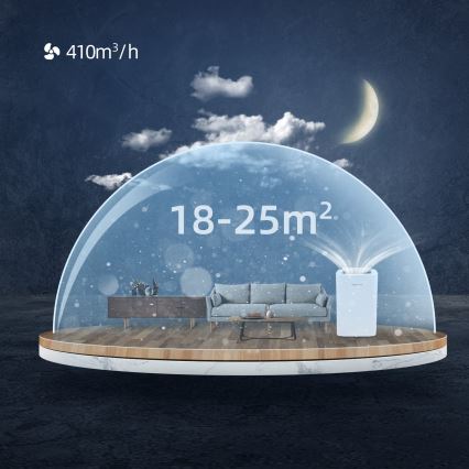 Aigostar - Pametna prenosiva klima 1337W/230V 12000 BTU Wi-Fi bela + daljinski upravljač