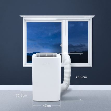 Aigostar - Pametna prenosiva klima 1337W/230V 12000 BTU Wi-Fi bela + daljinski upravljač