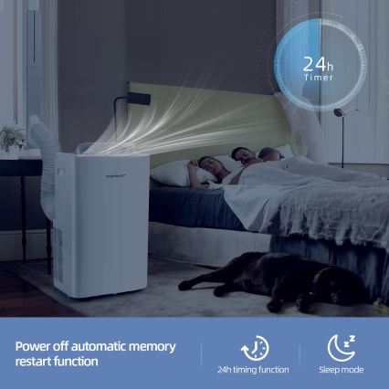 Aigostar - Pametna prenosiva klima 1337W/230V 12000 BTU Wi-Fi bela + daljinski upravljač