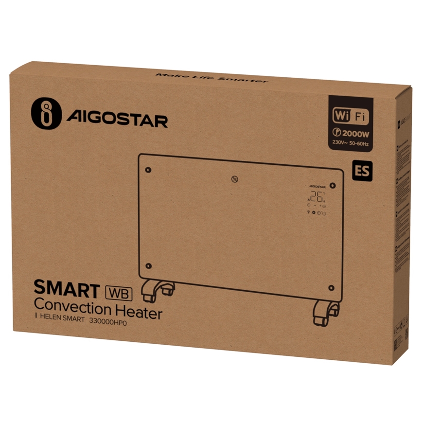 Aigostar - Pametni električni grejač/konvektor sa LCD displejem ECO/1000/2000W Wi-Fi