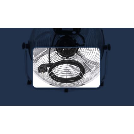 Aigostar - Podni ventilator 100W/230V prečnik 54 cm, sjajni hrom