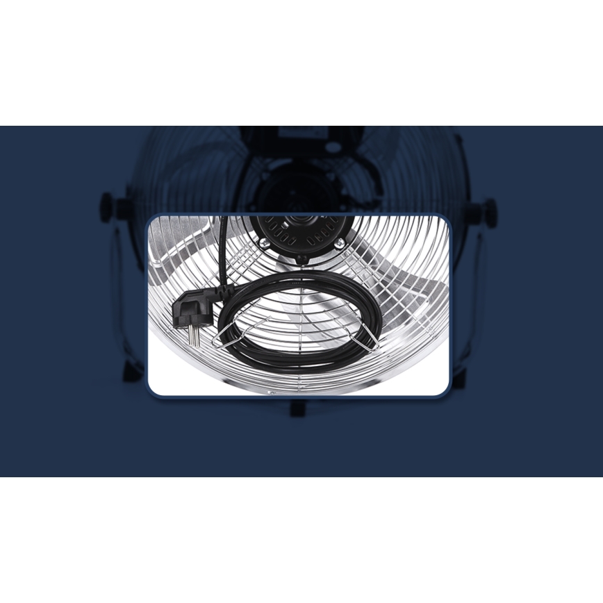 Aigostar - Podni ventilator 100W/230V prečnik 54 cm, sjajni hrom