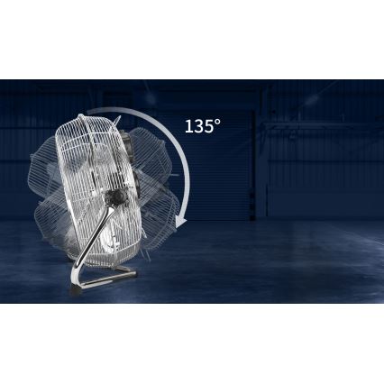 Aigostar - Podni ventilator 100W/230V prečnik 54 cm, sjajni hrom