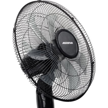 Aigostar - Stojeći ventilator 50W/230V 130 cm, crne boje + daljinski upravljač