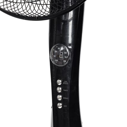 Aigostar - Stojeći ventilator 50W/230V 130 cm, crne boje + daljinski upravljač
