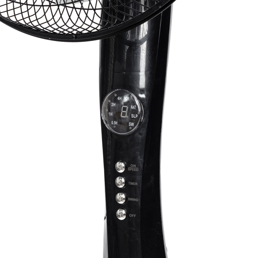 Aigostar - Stojeći ventilator 50W/230V 130 cm, crne boje + daljinski upravljač