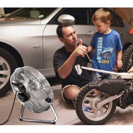 Aigostar - Podni ventilator 60W/230V 44,5 cm sjajni hrom