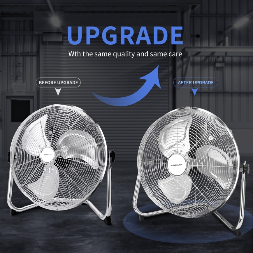 Aigostar - Podni ventilator 60W/230V 44,5 cm sjajni hrom