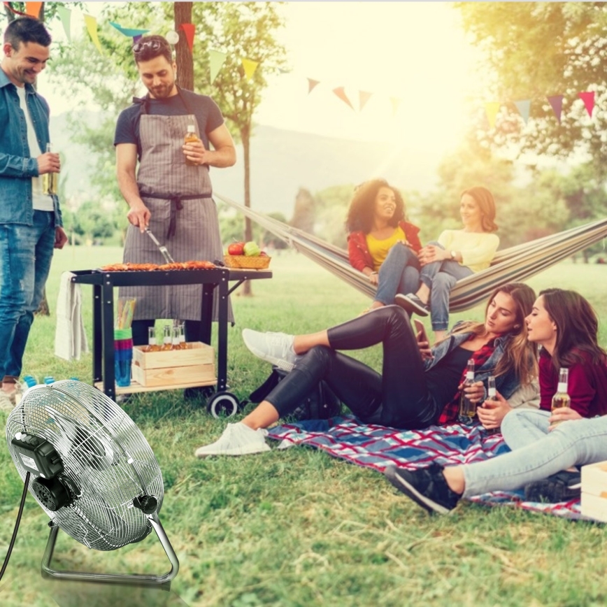 Aigostar - Podni ventilator 60W/230V 44,5 cm sjajni hrom