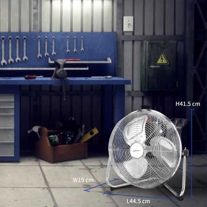 Aigostar - Podni ventilator 60W/230V 44,5 cm sjajni hrom