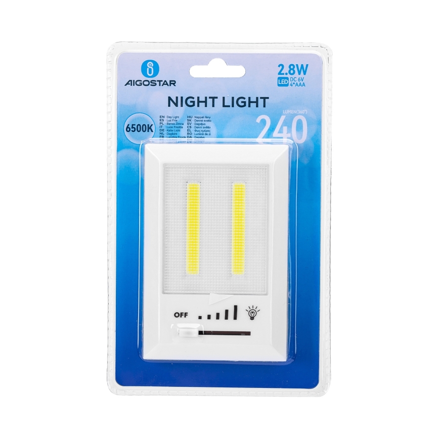 Aigostar - Prenosivo LED noćno svetlo LED/4xAAA 6500K
