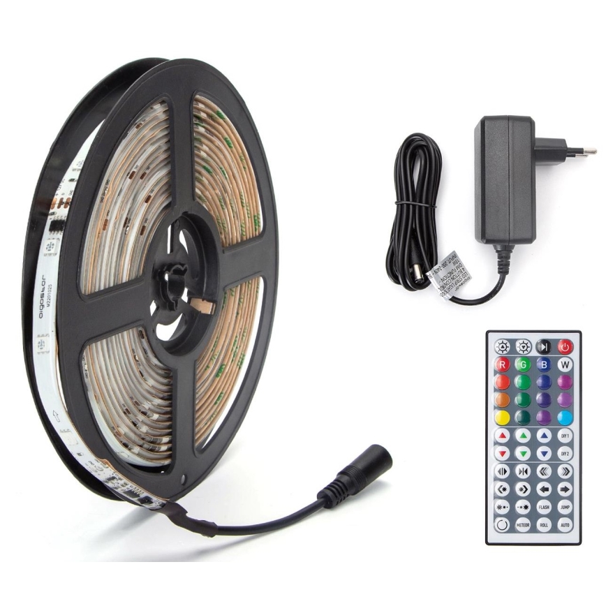 Aigostar - LED RGB prigušiva spoljna LED traka 5m LED/24W/12/230V IP65 + daljinski upravljač