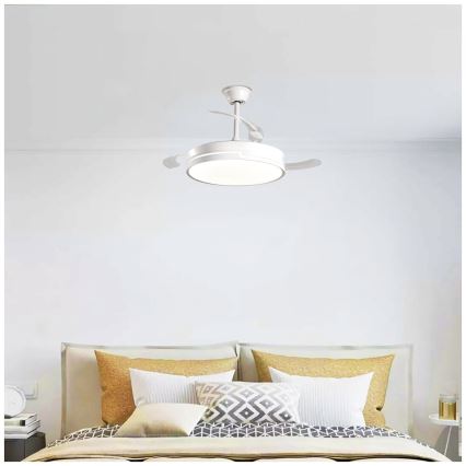 Aigostar - LED prigušiva stropni ventilator sa LED/36W/230V, 2700–6500K, prečnik 107 cm + daljinski upravljač, bela