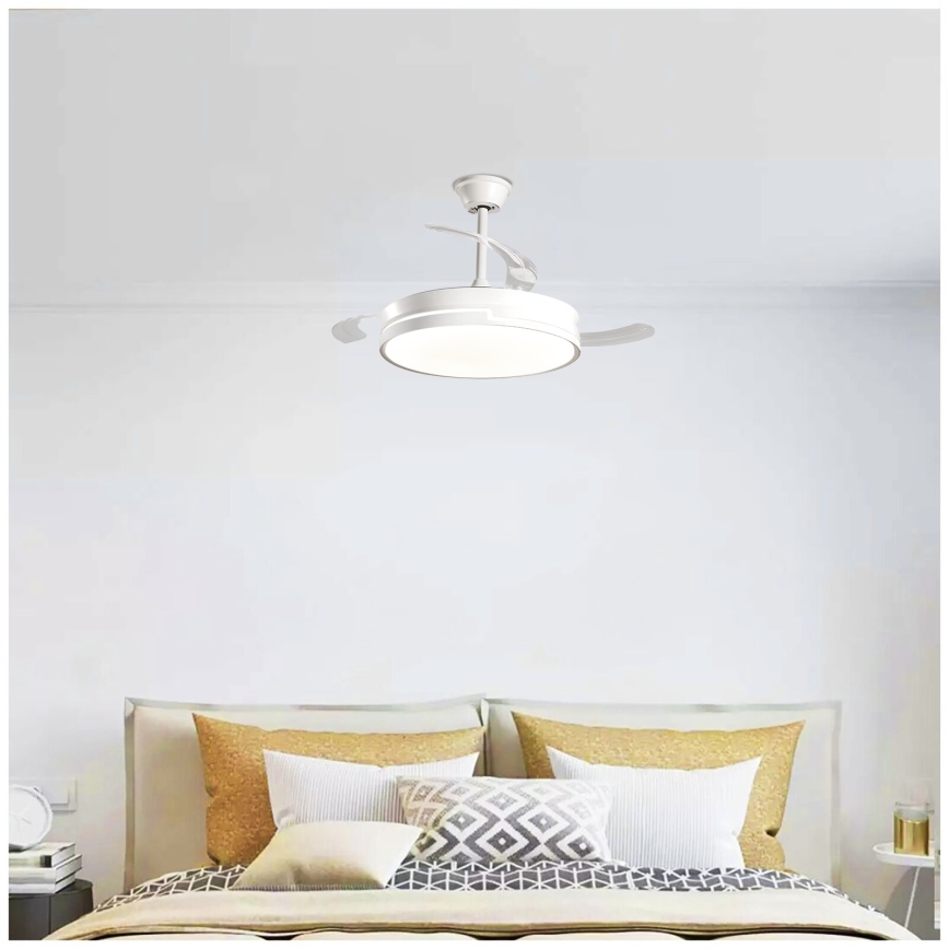 Aigostar - LED prigušiva stropni ventilator sa LED/36W/230V, 2700–6500K, prečnik 107 cm + daljinski upravljač, bela