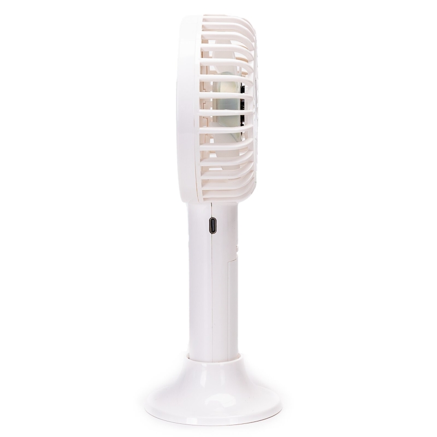Aigostar - Punjivi džepni ventilator 3W/5V 1500mAh USB beo
