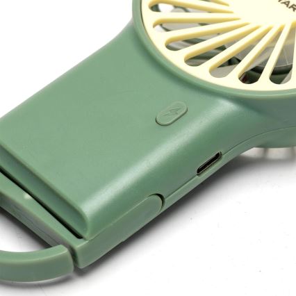 Aigostar - Punjivi džepni ventilator 4W/5V 500 mAh USB, zelene boje