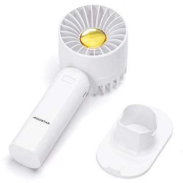 Aigostar - Punjivi džepni ventilator 4W/5V 500mAh USB bela