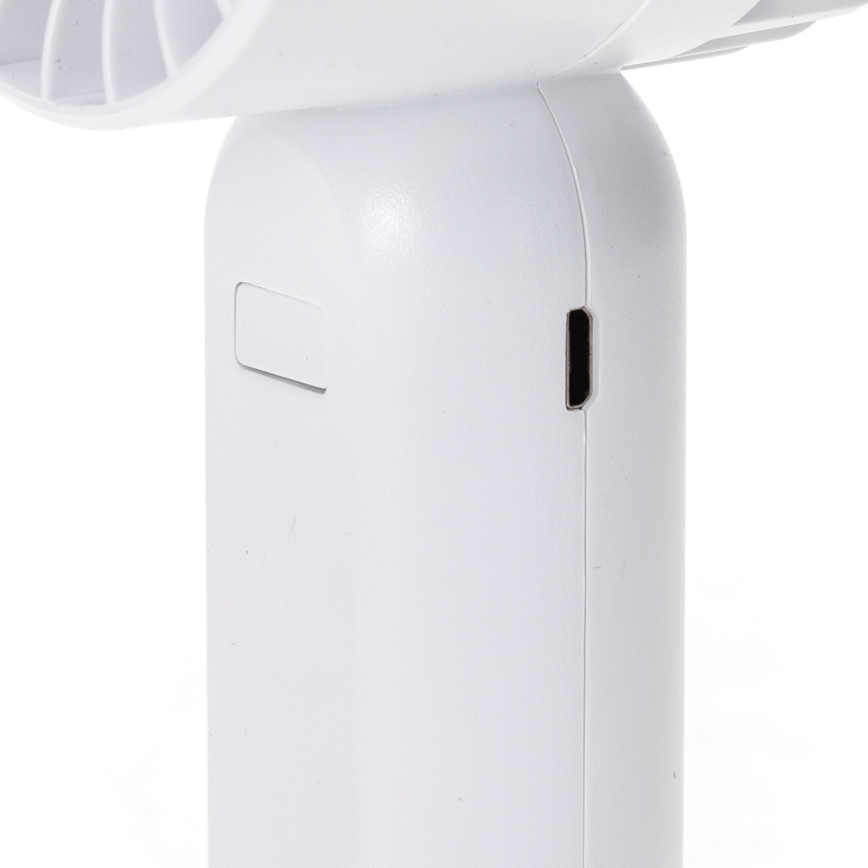 Aigostar - Punjivi džepni ventilator 4W/5V 500mAh USB bela