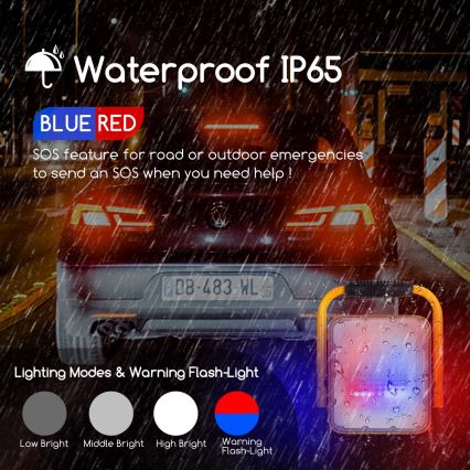 Aigostar - Punjivi LED reflektor sa prigušiva funkcijom LED/100W/5V 6500K IP65 15000 mAh