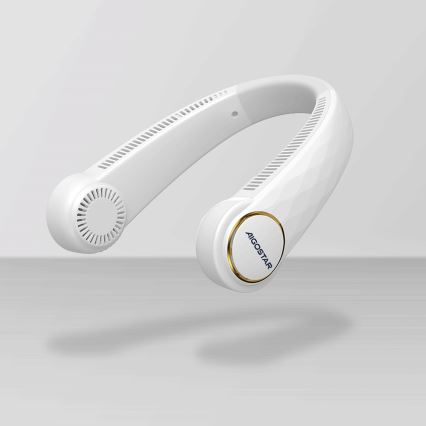 Aigostar - Punjivi ventilator za vrat 4W/5V 2000mAh, bela