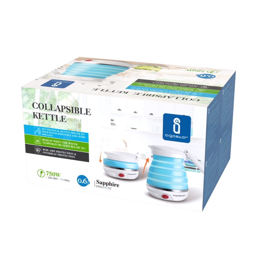 Aigostar - Putno brzo kuvalo za vodu 600 ml, 1000 W/230 V