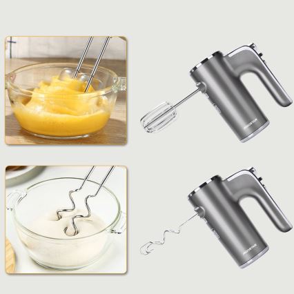 Aigostar - Ručni mikser 400W/230V siva/matni hrom