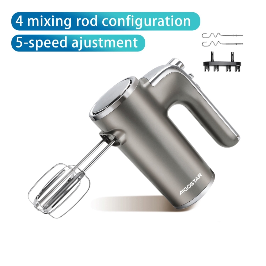 Aigostar - Ručni mikser 400W/230V siva/matni hrom